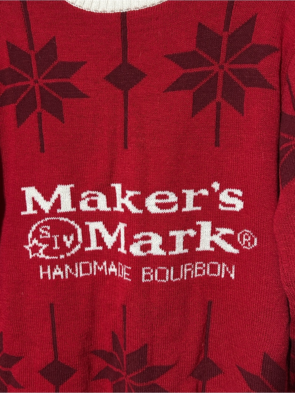 Maker's Mark Red Crewneck Sweater with Contrast Trim - Picture 3 of 6